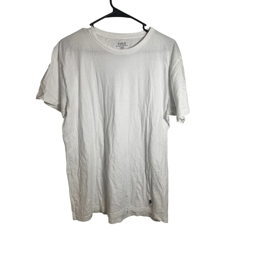Polo Ralph Lauren Classic Fit Cotton Crew Neck T-Shirt White Large Pony Logo‎